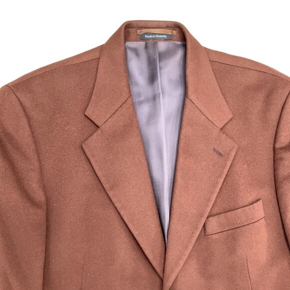 Ferrini Blazer Men 40R Brown Classic‎ Career  Suit Jacket Wool Cashmere VTG - Picture 2 of 12